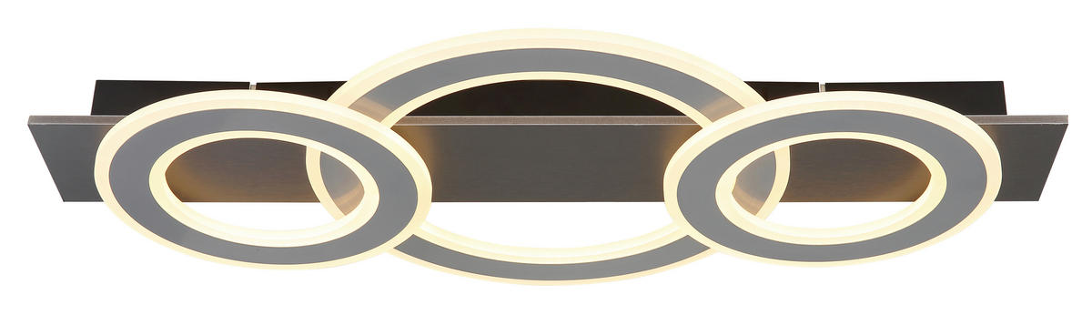 LED-DECKENLEUCHTE    73/35/7 cm  - Anthrazit/Opal, Design, Kunststoff/Metall (73/35/7cm) - Globo