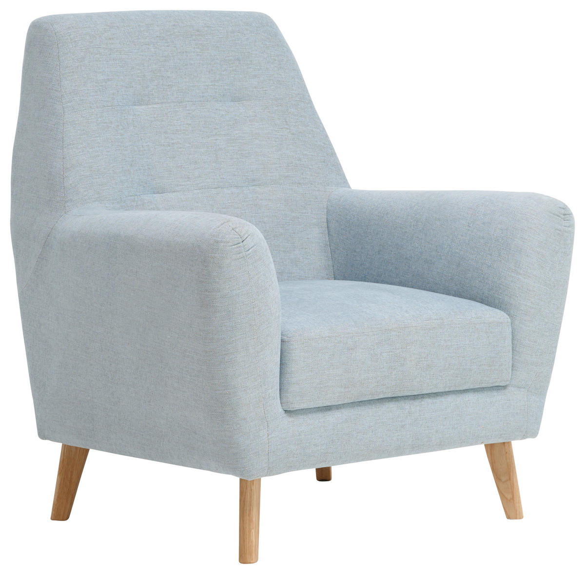 SESSEL Webstoff Blau    - Blau/Eichefarben, Design, Holz/Textil (90/105/84cm) - Carryhome