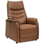FERNSEHSESSEL  mit Relaxfunktion, Kopfteilverstellung, Aufstehhilfe, Fußteilverstellung Echtleder Lederlook Cognac  - Cognac/Schwarz, Design, Leder/Kunststoff (78.5/87,5-112,5/87,5-161cm) - Cantus