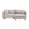 ECKSOFA in Velours Creme  235/165 cm  - Creme/Schwarz, Design, Holz/Textil (235/165cm) - Ti'me