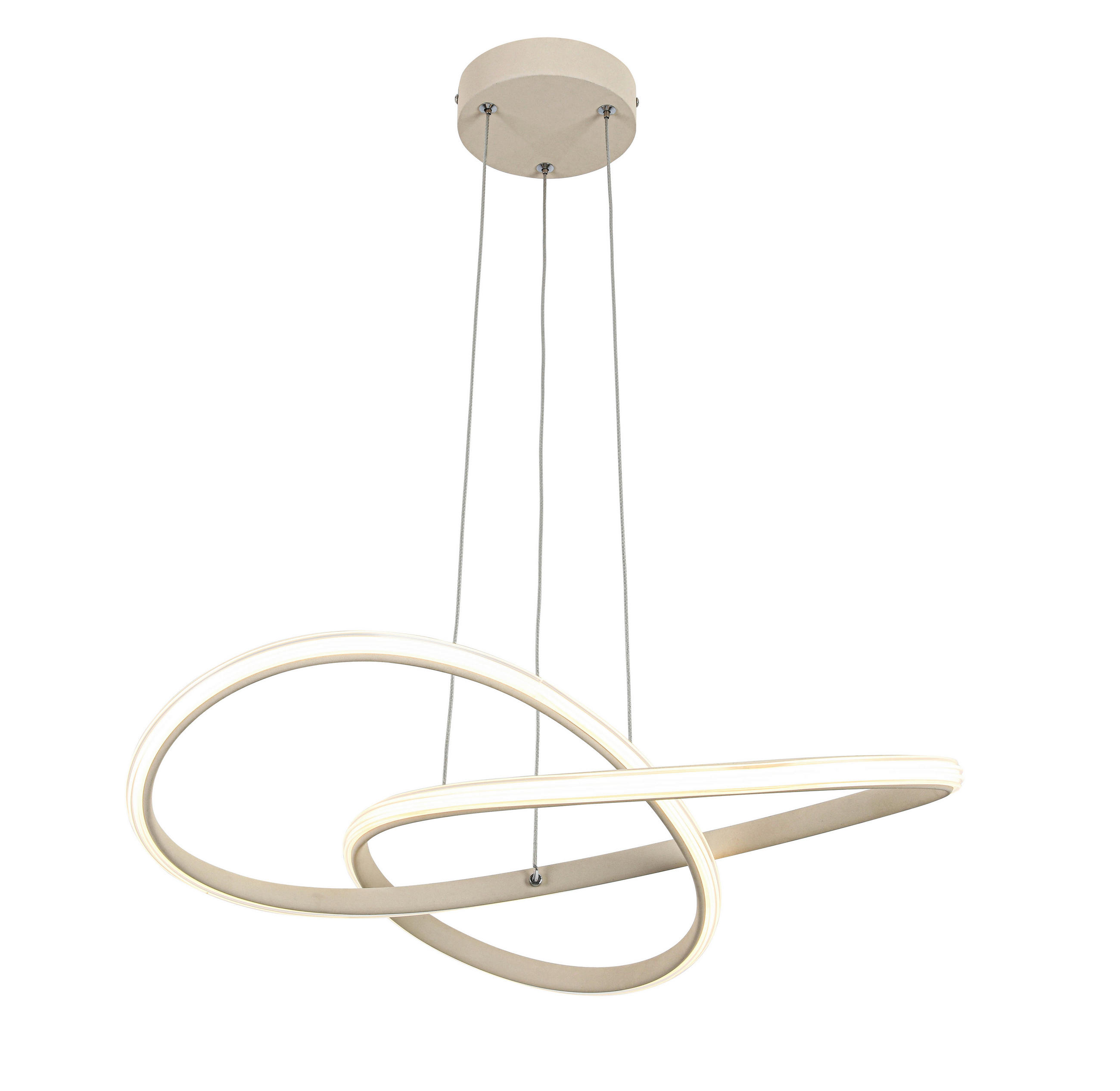LED-HÄNGLAMPA 55/120 cm  - sandfärgad/kromfärg, Design, metall/plast (55/120cm) - Novel