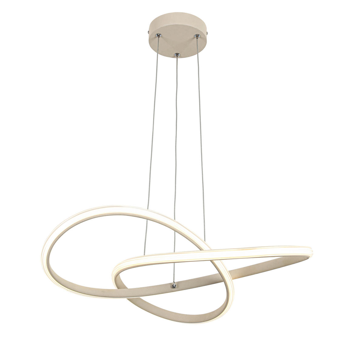 LED-HÄNGELEUCHTE 55/120 cm  - Sandfarben/Chromfarben, Design, Kunststoff/Metall (55/120cm) - Novel