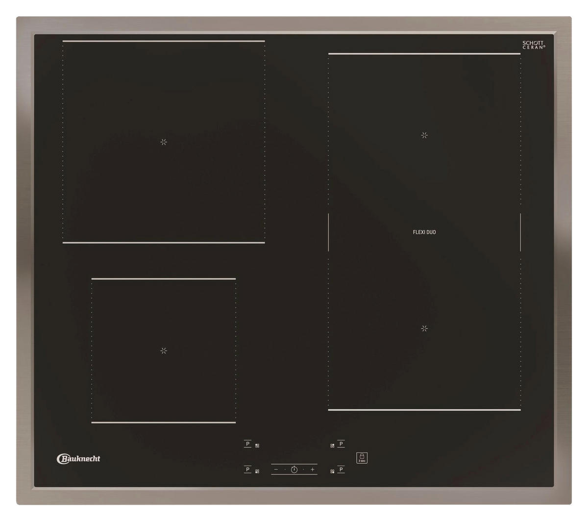 HERDSET HEKO F300  - Edelstahlfarben/Schwarz, Basics, Glas/Metall (59,5/59,5/56,6cm) - Bauknecht