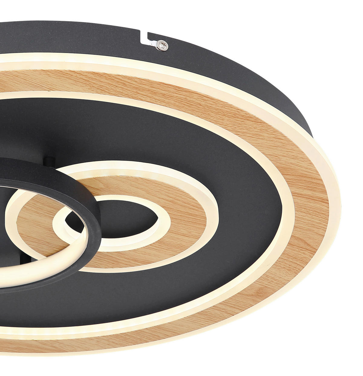 LED-DECKENLEUCHTE 50 W  50/7 cm    - Opal/Schwarz, Design, Kunststoff/Metall (50/7cm) - Globo