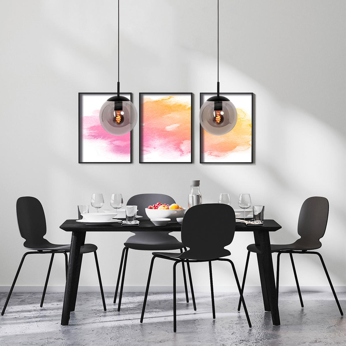 HÄNGELEUCHTE 30/180 cm  - Schwarz, KONVENTIONELL, Glas/Metall (30/180cm)