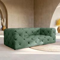 2-SITZER-SOFA Fresco in Mikrofaser Waldgrün  - Waldgrün/Schwarz, Design, Kunststoff/Textil (193/71/100cm) - P & B