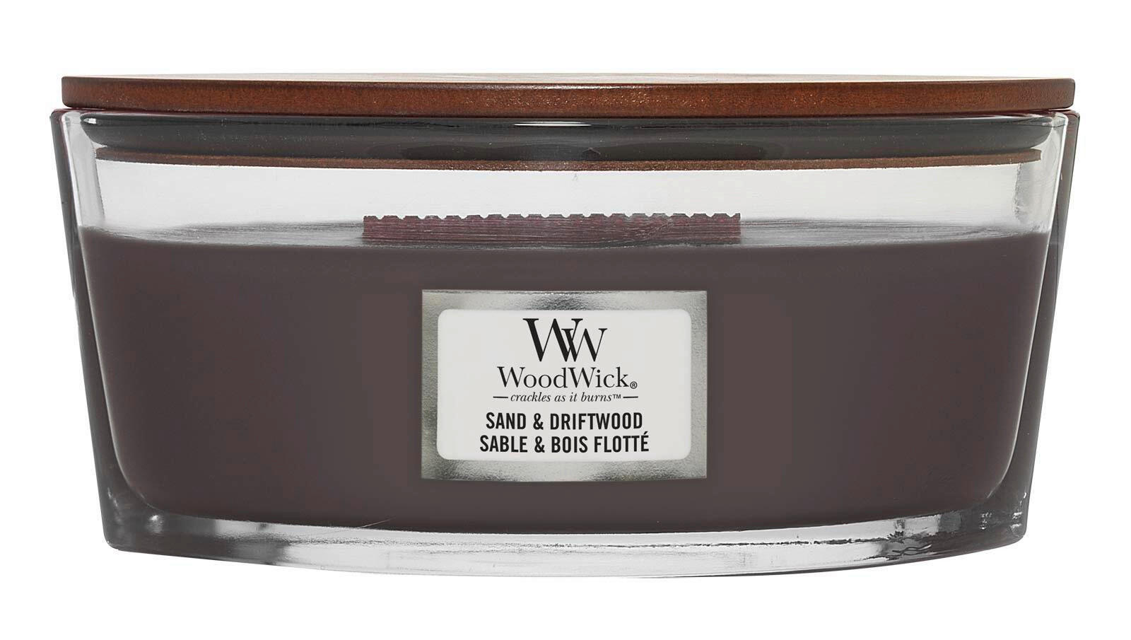 MIRISNA SVEĆA   - Osnovno, staklo/drvo (12/9/19cm) - WoodWick