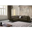 ECKSOFA in Samt Braun  - Schwarz/Braun, Design, Textil/Metall (200/241cm) - Carryhome