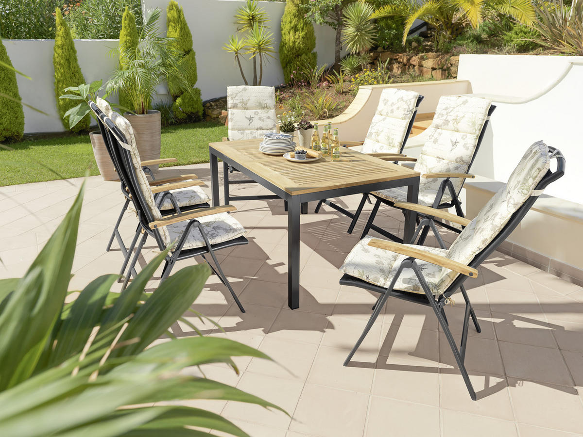 KERTI ASZTAL 150-210/90/74 cm   - natúr/antracit, Basics, fa/fém (150-210/90/74cm) - Ambia Garden