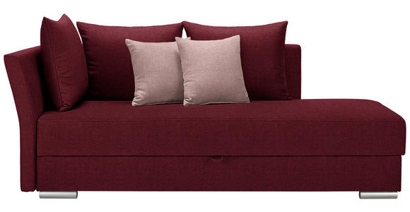 LIEGE  in Webstoff Bordeaux  - Chromfarben/Bordeaux, Design, Kunststoff/Textil (220/93/100cm) - Xora