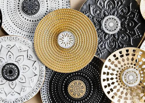 WANDDEKO Metall  - Goldfarben/Schwarz, Design, Metall (134/68/6cm) - Ambia Home