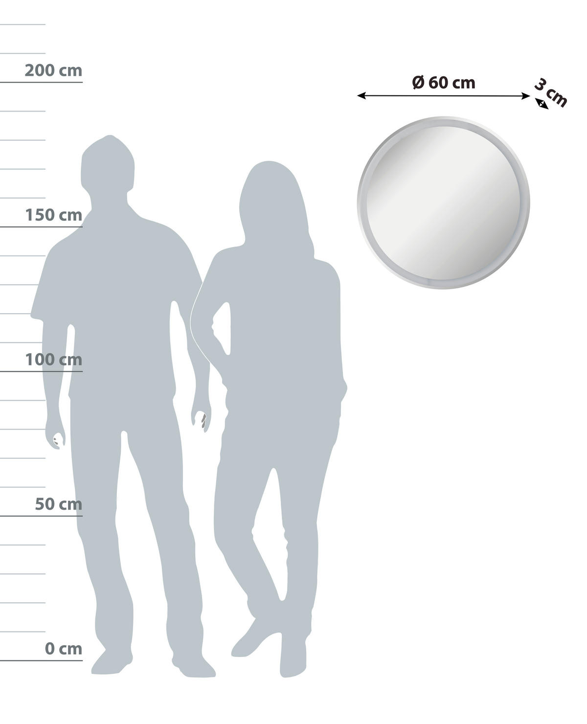 WANDSPIEGEL  - Basics, Glas (60/60/3cm) - MID.YOU
