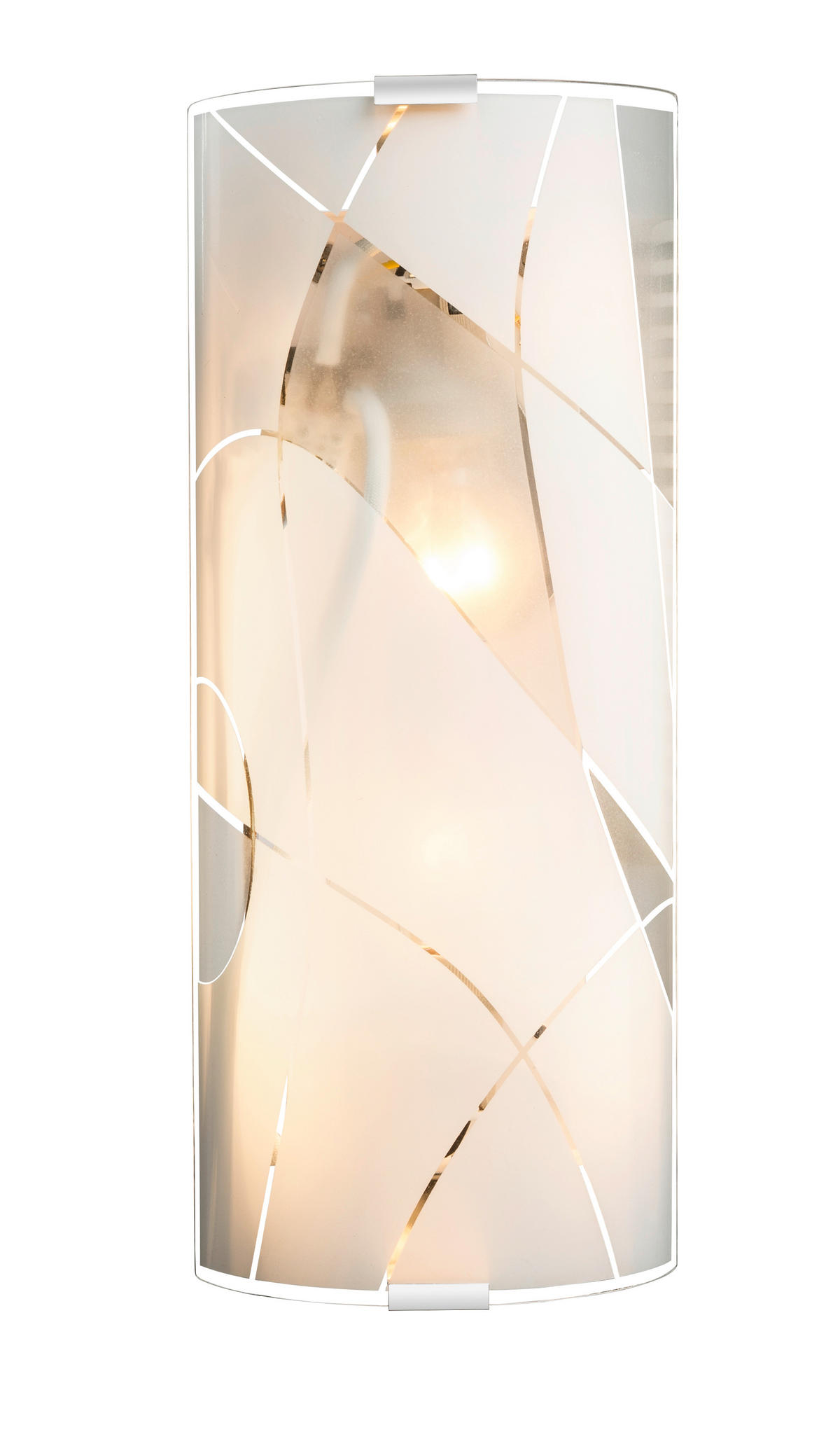 STENSKA SVETILKA   ///230 V/E27 - barve kroma/bela, Design, kovina/steklo (36/6/15cm) - Globo