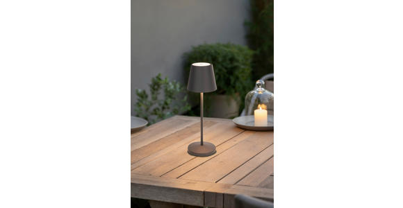 AKKU-TISCHLEUCHTE Denver 11/35 cm - Grau, KONVENTIONELL, Metall (11/35cm) - Novel