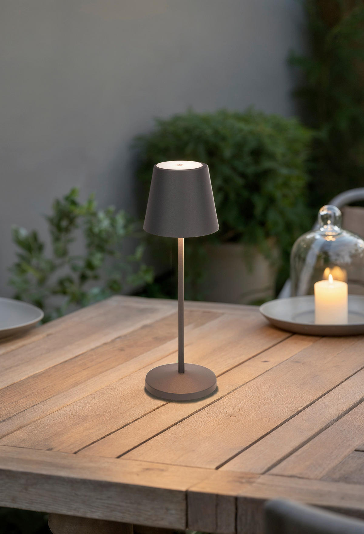 AKKU-TISCHLEUCHTE Denver 11/35 cm  - Grau, KONVENTIONELL, Metall (11/35cm) - Novel