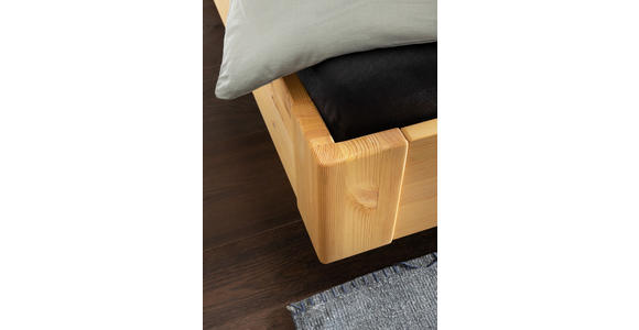 BALKENBETT 180/200 cm,  in Anthrazit, Kieferfarben,  - Anthrazit/Kieferfarben, KONVENTIONELL, Holz (180/200cm) - Linea Natura