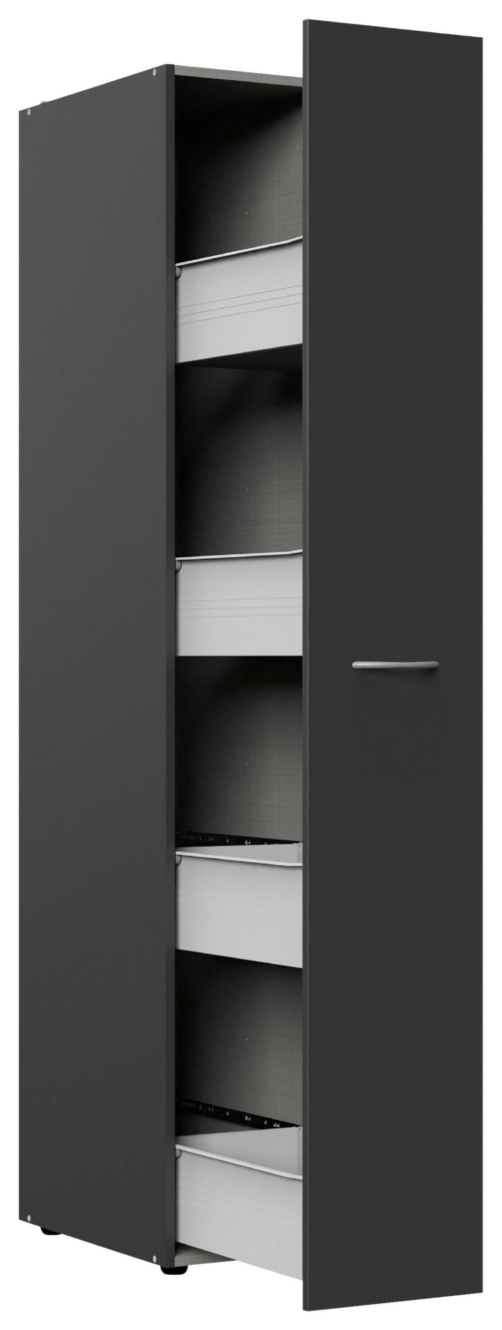 IZVLEČNA OMARA - barve aluminija/barve grafita, Konvencionalno, umetna masa/leseni material (30/185/54cm) - Xora