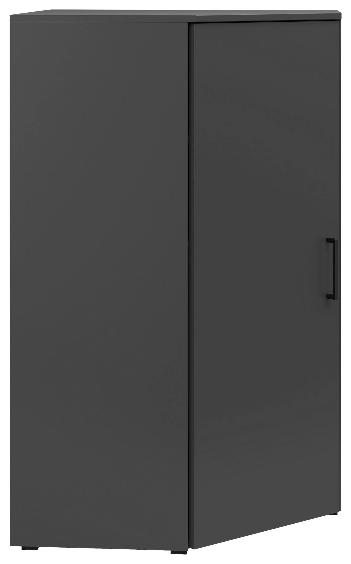 KOTNA KOMODA, barve grafita  - črna/barve grafita, Moderno, umetna masa/leseni material (101/115/79cm) - Carryhome
