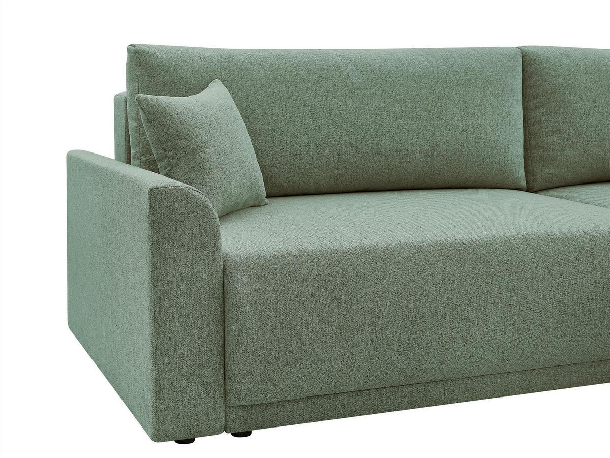 ECKSOFA KIMMY Grün Flachgewebe Zierkissen, Rückenkissen, Bettkasten  - Schwarz/Grün, Design, Kunststoff/Textil (233/146cm) - P & B