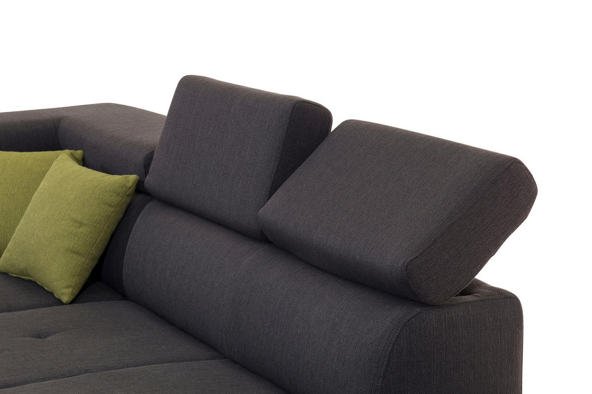 SEDEŽNA GARNITURA, tkanina antracit  - barve kroma/zelena, Design, kovina/tekstil (229/270cm) - Xora
