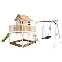 SPIELTURM 613/291/277 cm  - Braun/Weiß, KONVENTIONELL, Holz (613/291/277cm) - Ambia Garden