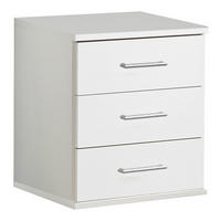 NACHTKÄSTCHEN 46/55/40 cm  in Weiß  - Alufarben/Weiß, KONVENTIONELL, Holzwerkstoff/Kunststoff (46/55/40cm) - MID.YOU