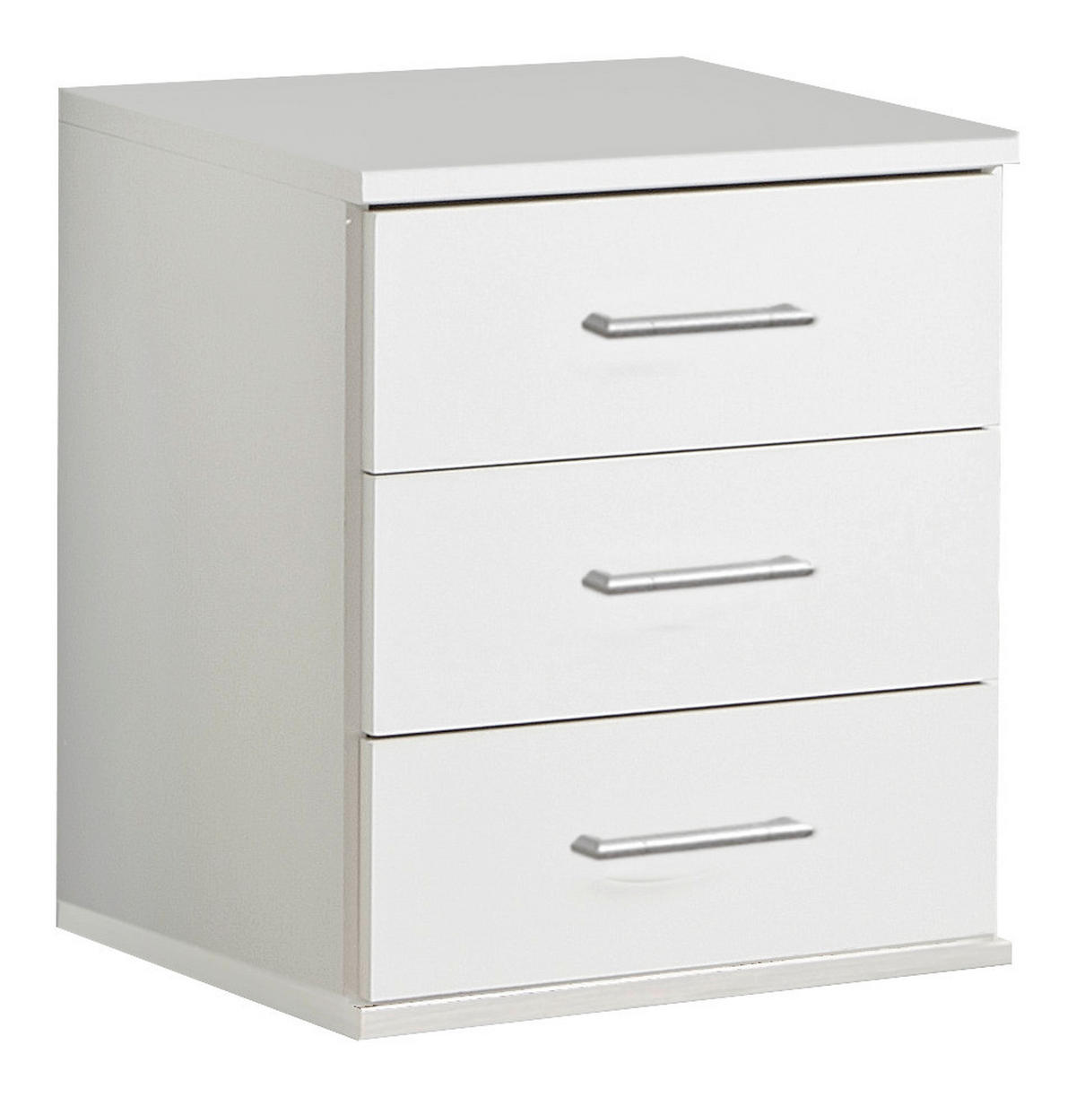 NACHTKÄSTCHEN 46/55/40 cm  in Weiß  - Alufarben/Weiß, KONVENTIONELL, Holzwerkstoff/Kunststoff (46/55/40cm) - MID.YOU
