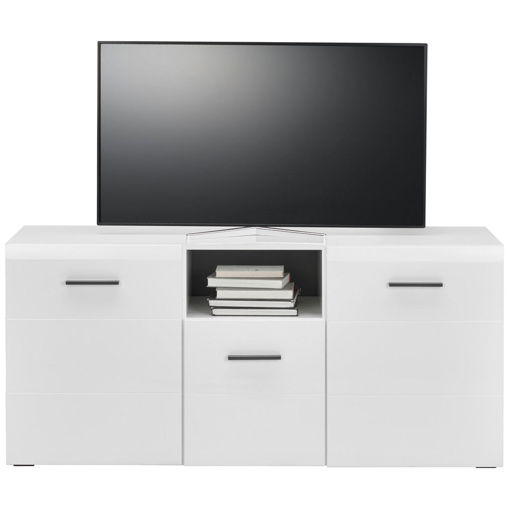 Hom`in SKRINKA POD TV, antracitová, biela, 140/64/42 cm