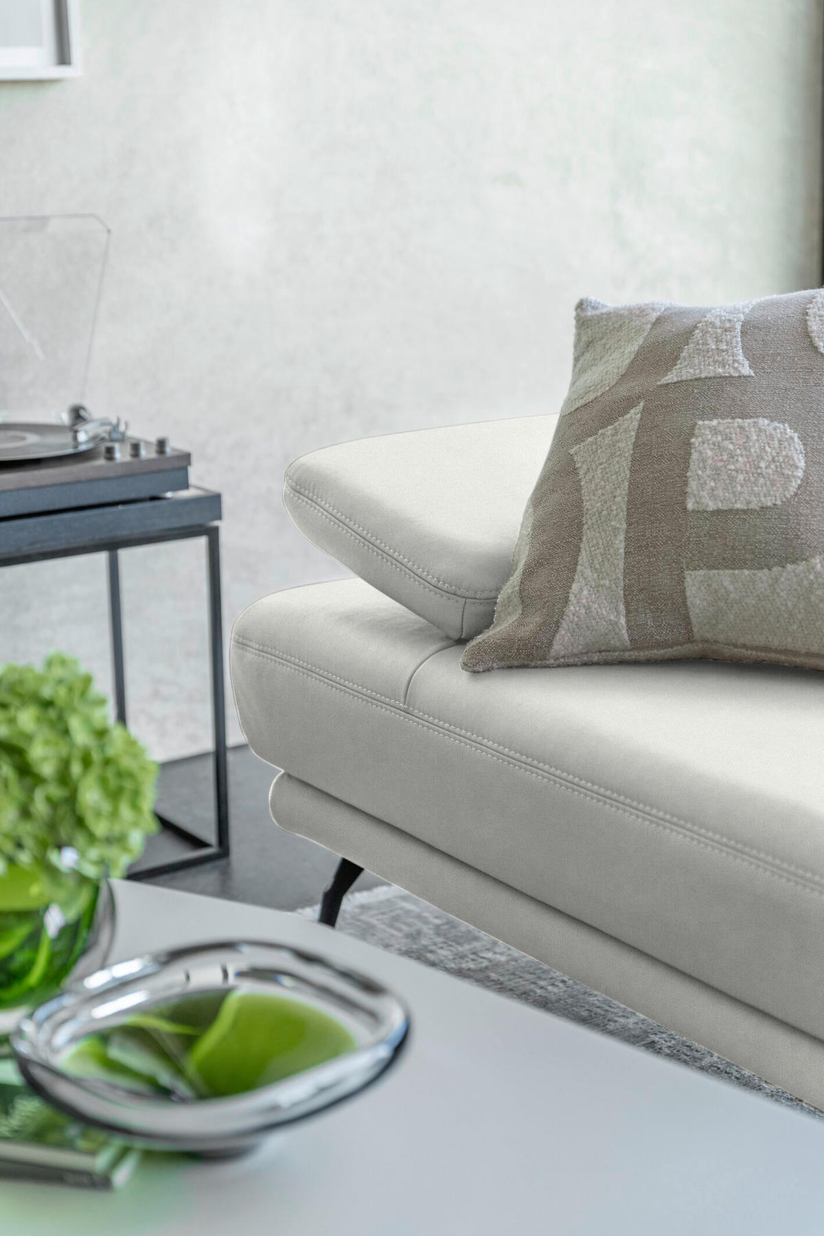 ECKSOFA JOOP! STUDIO in Echtleder Weiß  180/301 cm  - Schwarz/Weiß, KONVENTIONELL, Leder/Metall (180/301cm) - Joop!