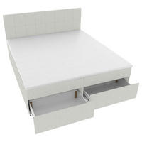 BOXBETT 140/200 cm,  in Hellgrau, Topper, Matratzen, Bettschubladen, H3 = fest  - Hellgrau/Schwarz, KONVENTIONELL, Kunststoff/Textil (140/200cm) - Boxxx