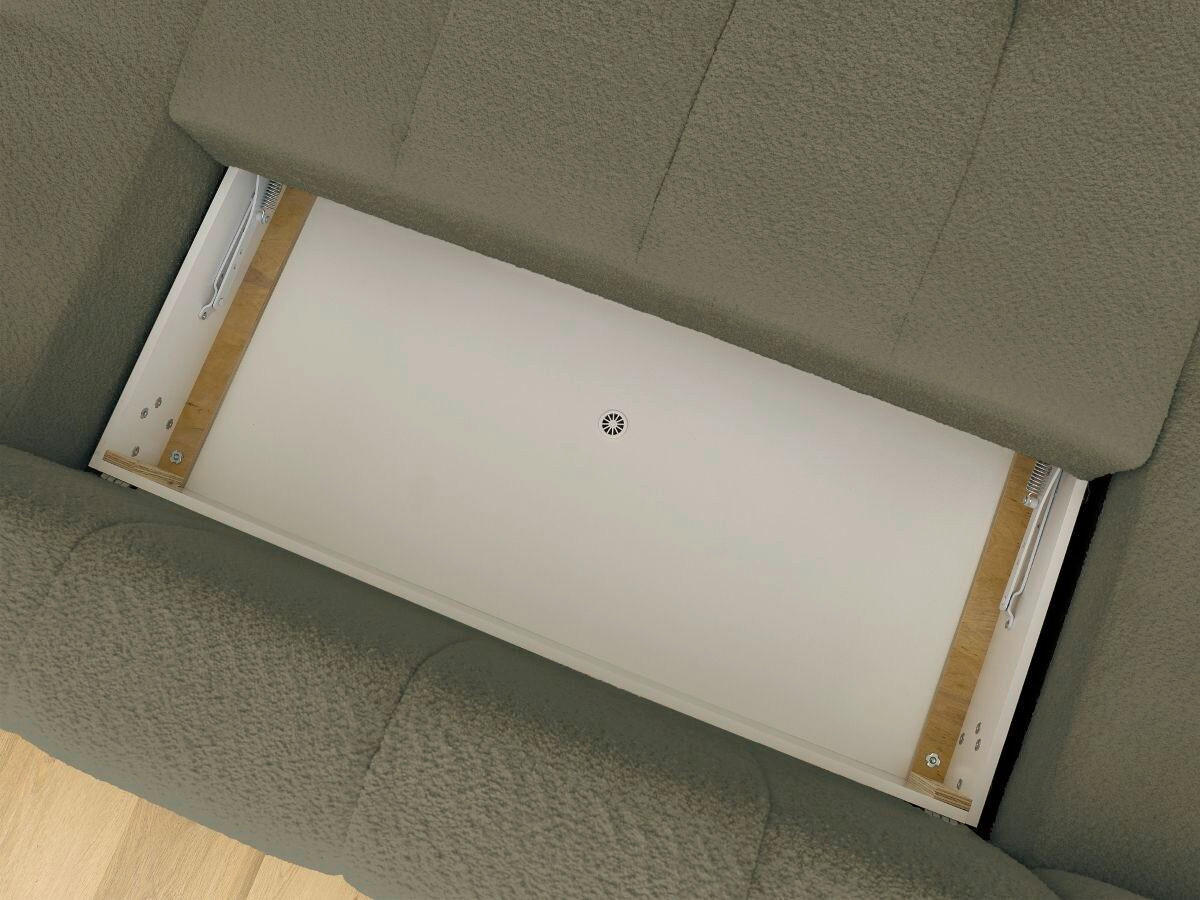 WOHNLANDSCHAFT  FUJI  Grün Bouclé  - Schwarz/Grün, MODERN, Kunststoff/Textil (160/377/204cm)