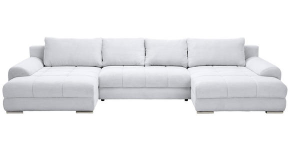 WOHNLANDSCHAFT  in Cord Grau  - Chromfarben/Grau, KONVENTIONELL, Kunststoff/Textil (180/376/180cm) - Carryhome