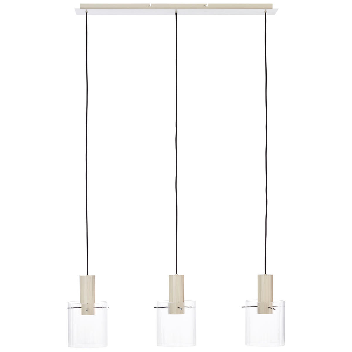 HÄNGELEUCHTE 98/18/150 cm    - Transparent/Beige, Basics, Glas/Metall (98/18/150cm) - Brilliant