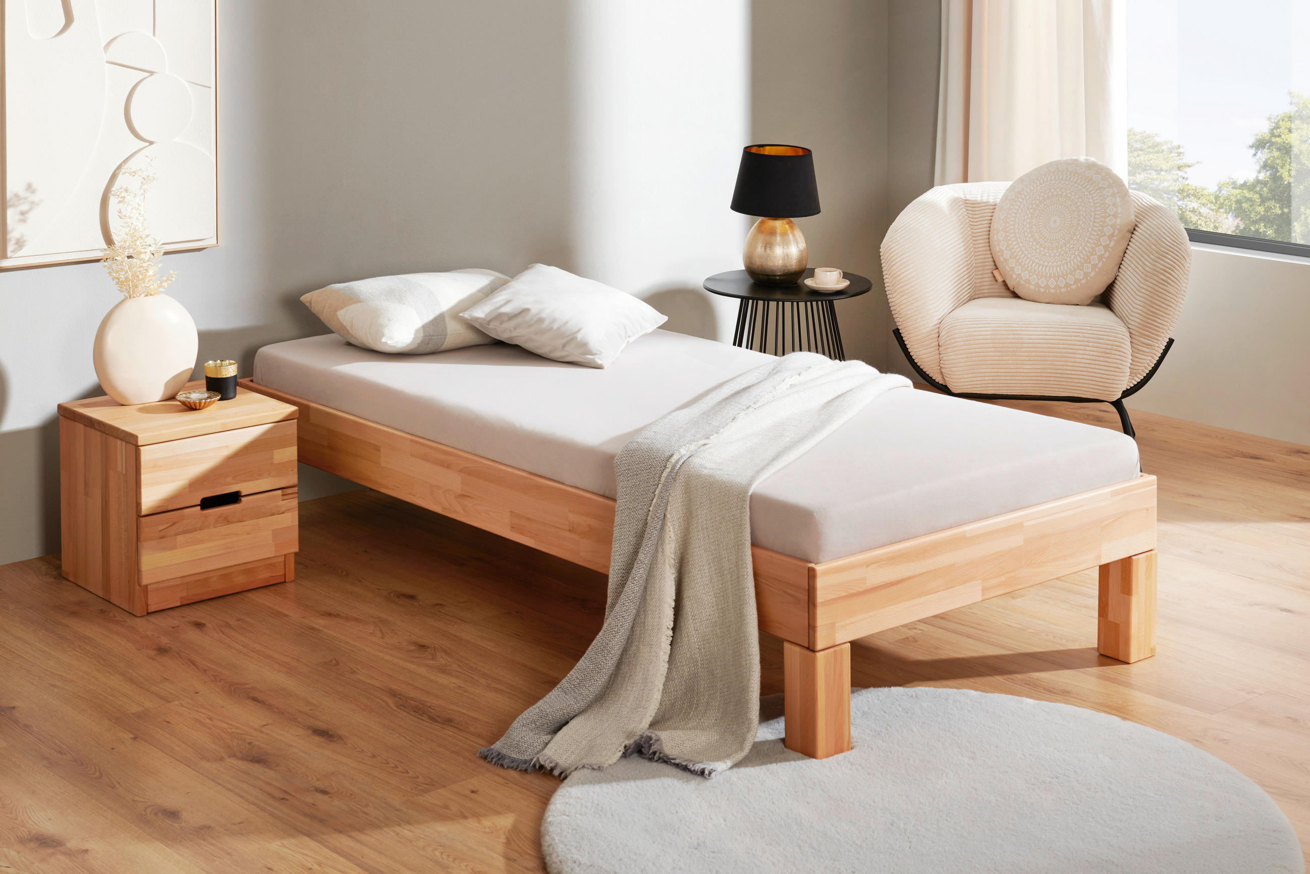 MID.YOU FUTONOVÁ POSTEL, 90/220 cm jádrový buk