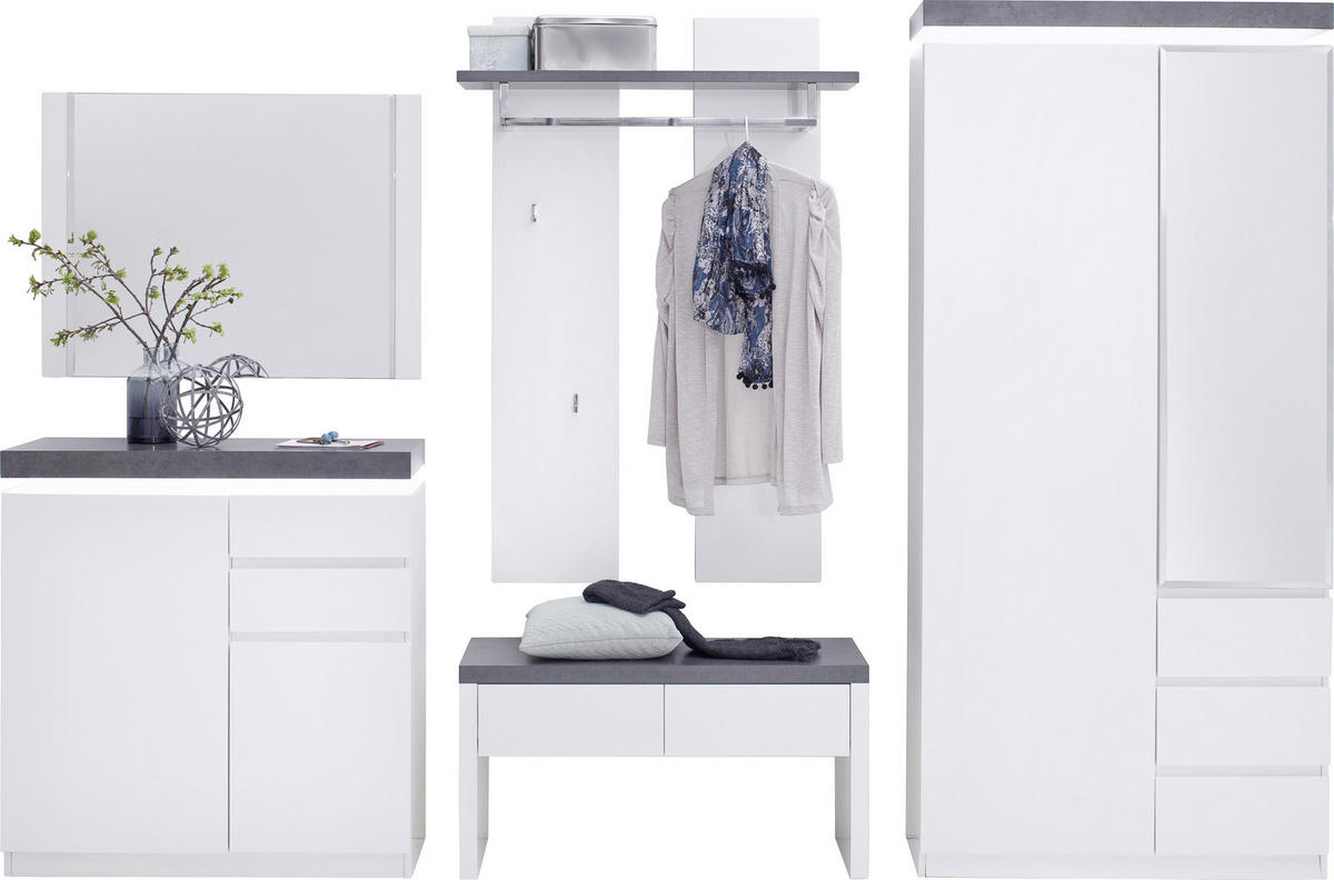 SCHUHSCHRANK  in 91/97/38 cm  - Weiss/Grau, Design, Holzwerkstoff (91/97/38cm) - Novel