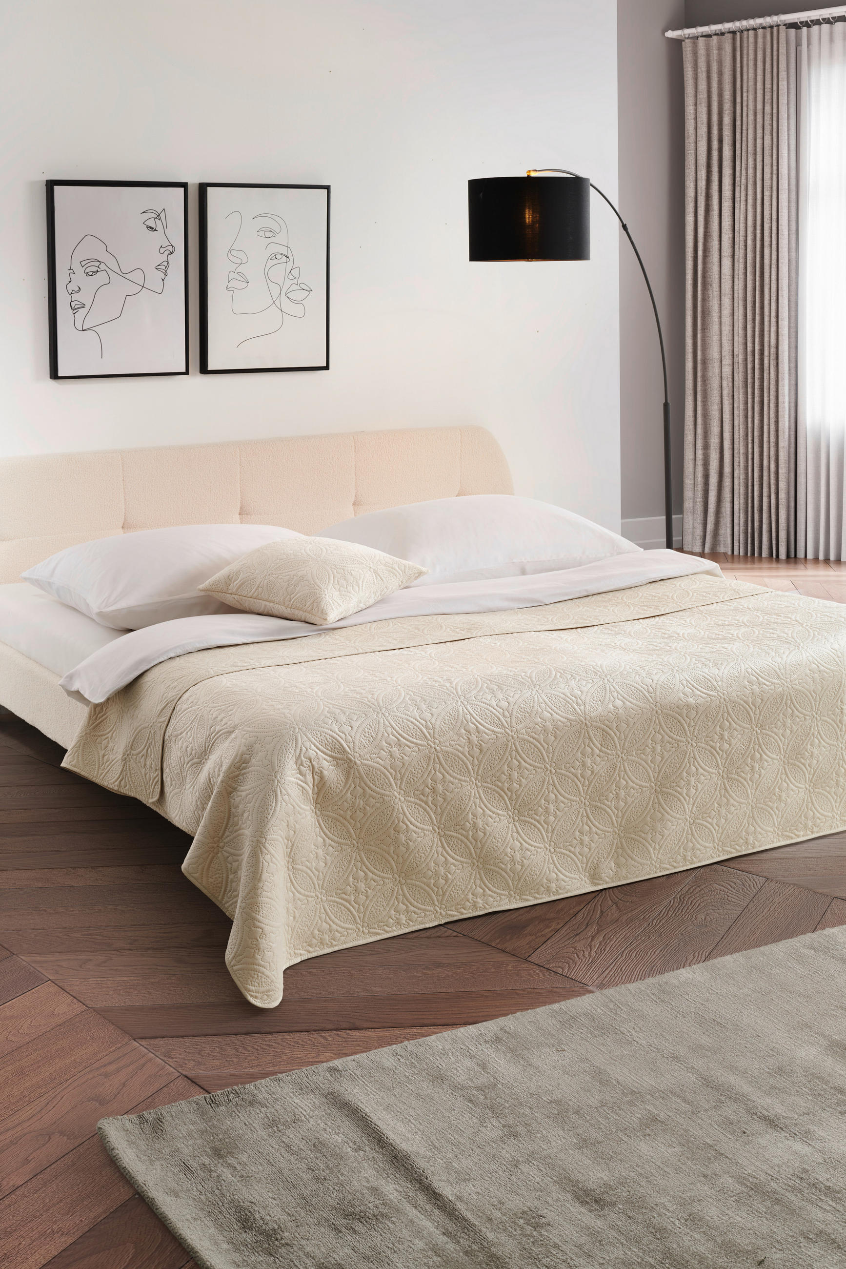 PREKRIVAČ 170/220 cm  FIORINO  - bijela, Basics, tekstil (170/220cm) - Novel