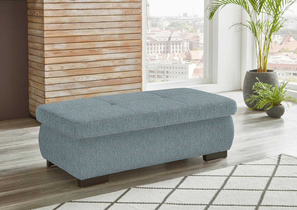 ECKSOFA in Flachgewebe Türkis  - Türkis/Schwarz, Design, Textil/Metall (174/297cm) - Beldomo Style