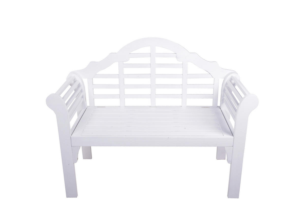 GARTENBANK 54/95/124 cm Eukalyptusholz   - Weiß, MODERN, Holz (54/95/124cm) - Gardenson
