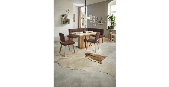 STUHL beflockt Wildeiche massiv Dunkelbraun, Eichefarben - Eichefarben/Dunkelbraun, KONVENTIONELL, Holz/Textil (48/88/49cm) - Dieter Knoll