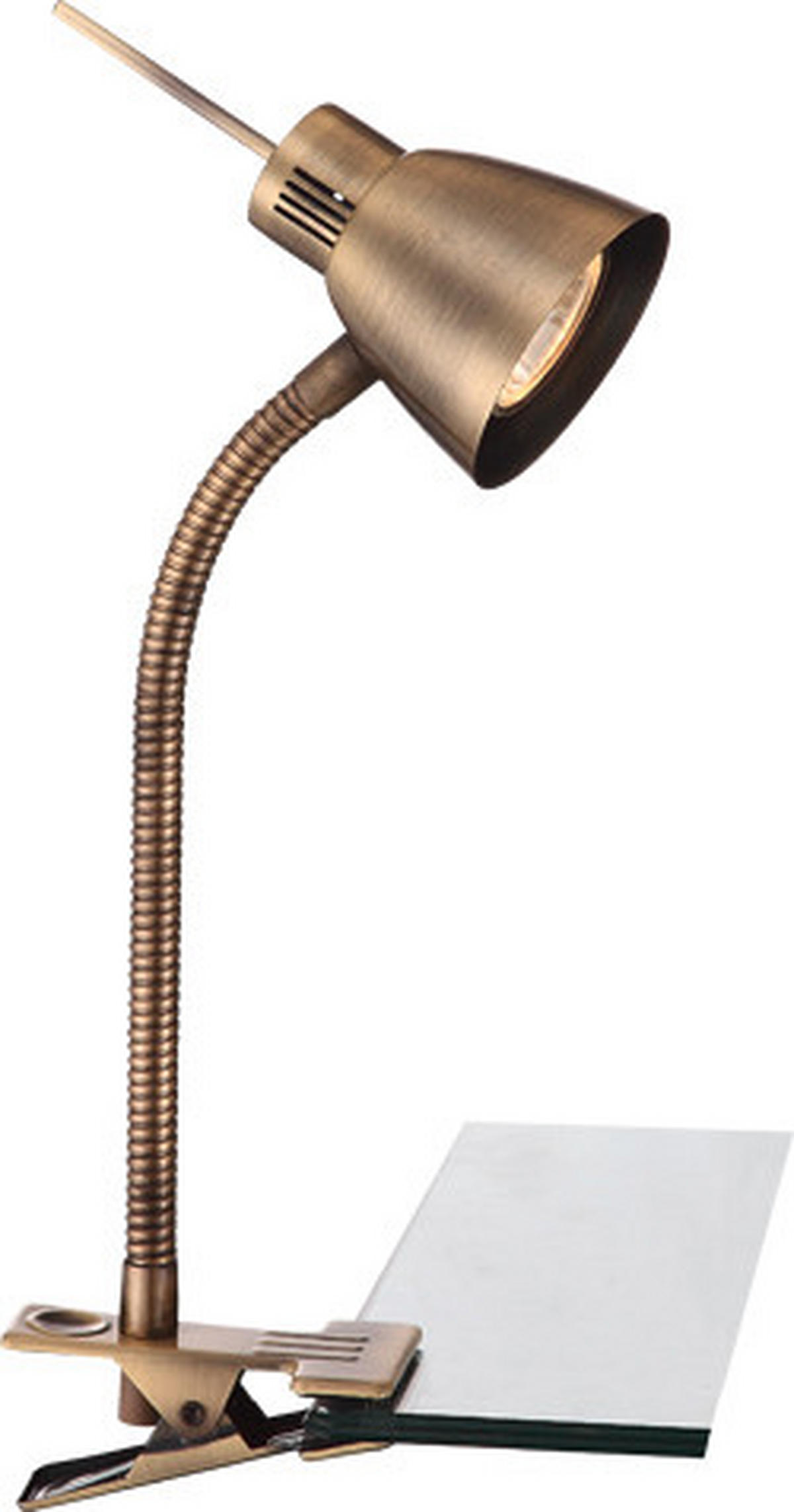 LED-KLÄMLAMPA - mässingsfärgad, Design, metall (24/24/37,5cm) - Globo