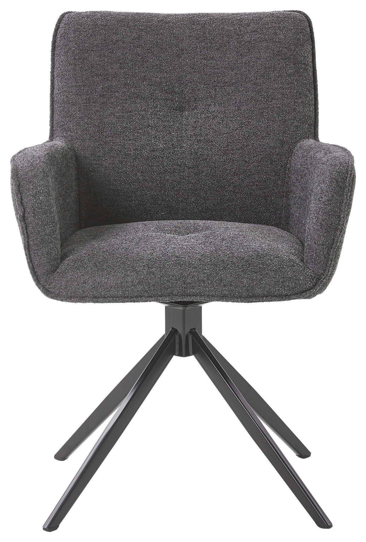 ARMLEHNSTUHL  Typenauswahl, inklusive Armlehnen Webstoff  - Schwarz/Graphitfarben, Design, Textil/Metall (61/85/63cm) - Valdera