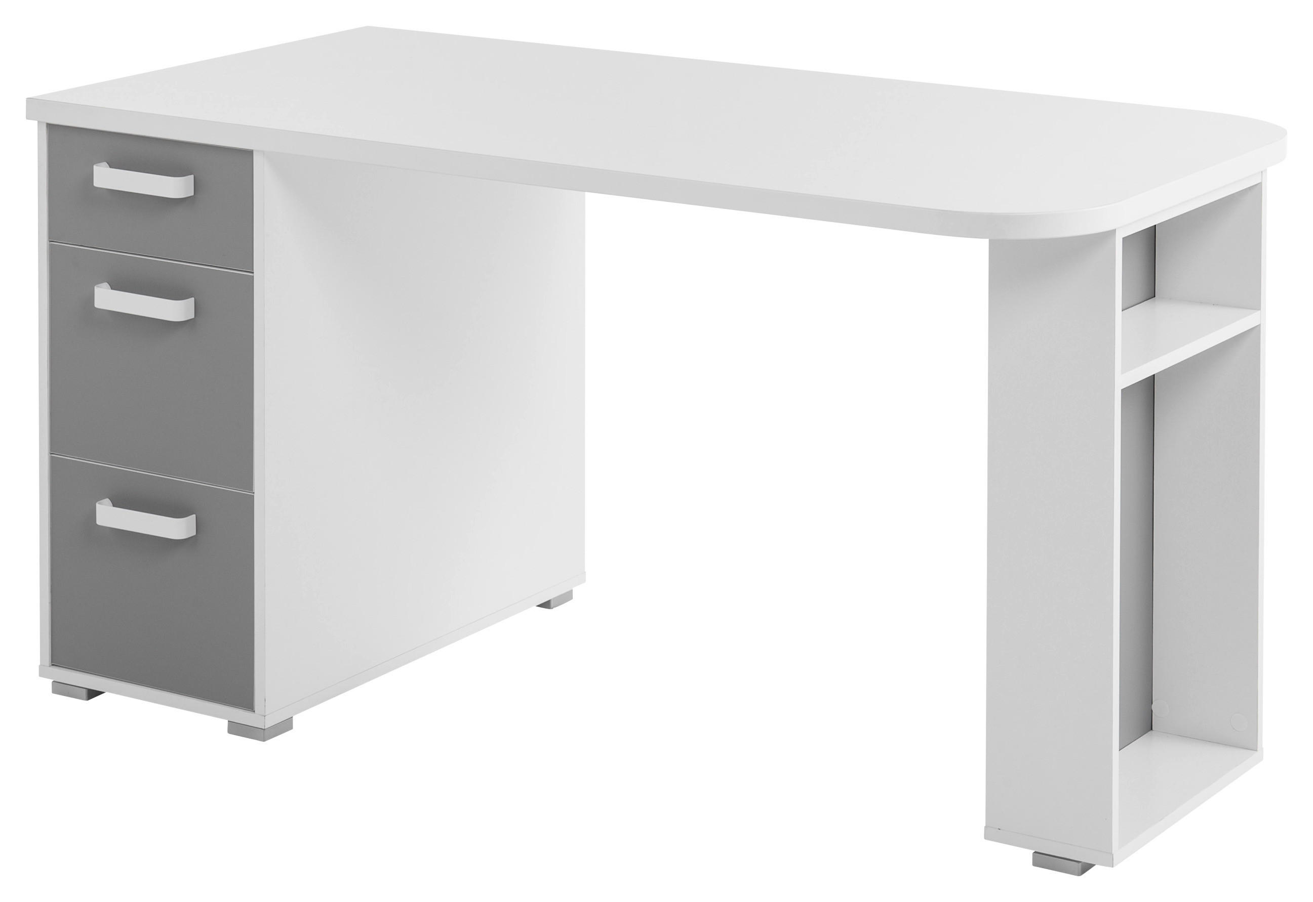 PÍSACÍ STÔL PRE MLÁDEŽ - sivá/biela, Trend, kov/kompozitné drevo (140/73,9/70cm) - Carryhome