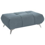 HOCKER Webstoff Blau  - Blau/Edelstahlfarben, Design, Textil/Metall (120/43/70cm) - Hom`in