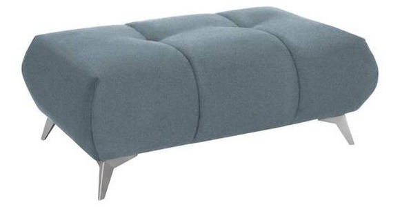 HOCKER in Textil Blau  - Blau/Edelstahlfarben, Design, Textil/Metall (120/43/70cm) - Hom`in