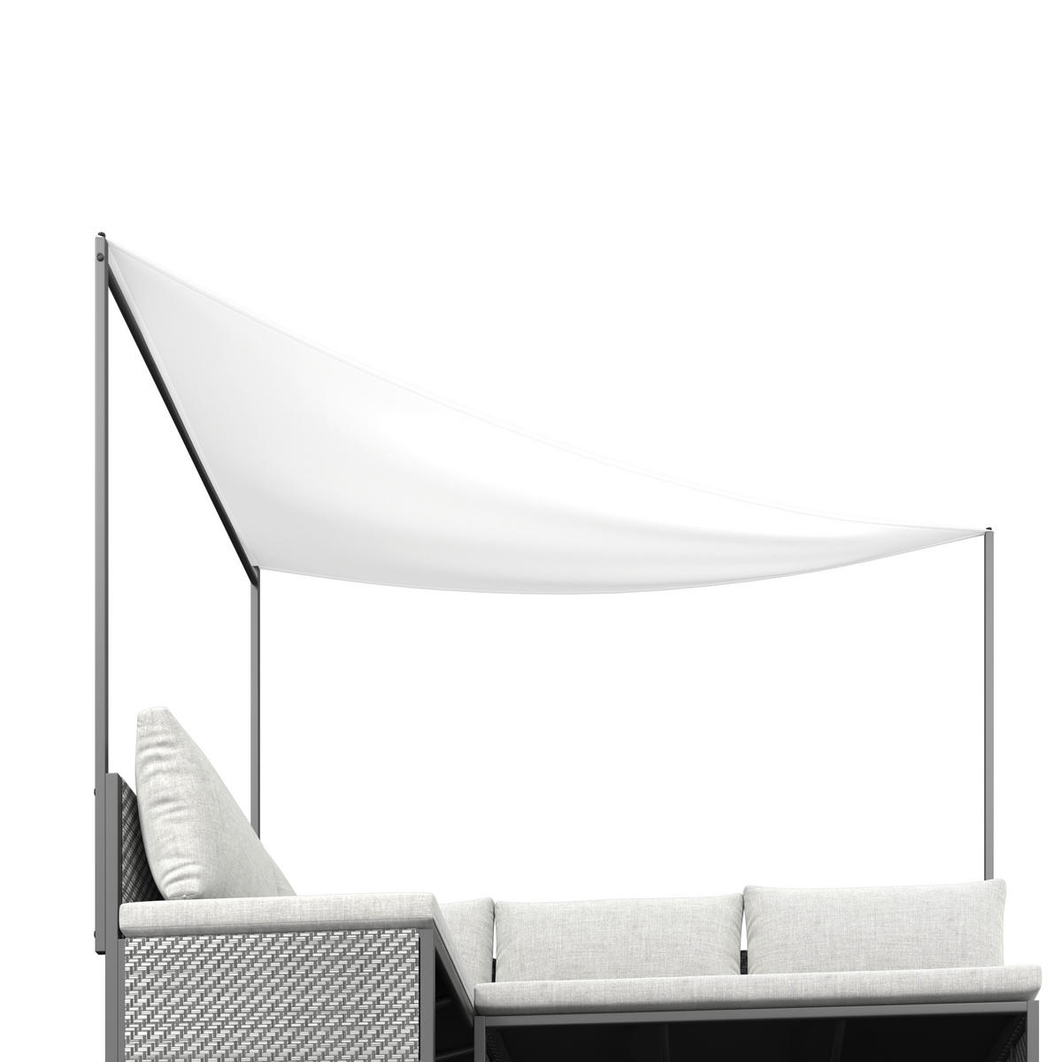 Set Lounge 2 piese   188/172/124 cm  - alb/antracit, Romantik / Landhaus, metal/textil (188/172cm) - Ambia Garden