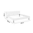 BETT 200/200 cm  in Weiß  - Alufarben/Weiß, Design, Metall (200/200cm) - Carryhome