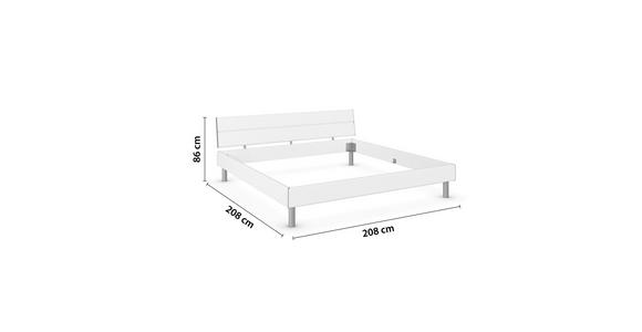 BETT 200/200 cm  in Weiß  - Alufarben/Weiß, Design, Metall (200/200cm) - Carryhome