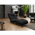 RELAXLIEGE in Samt Schwarz  - Schwarz, Trend, Holz/Textil (73/75/163cm) - Ambia Home