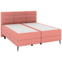 BOXSPRINGBETT 180/200 cm,  in Koralle, gepolstertes Kopfteil, Matratzen, H2 + H3 = mittel + fest  - Koralle/Anthrazit, KONVENTIONELL, Holzwerkstoff/Kunststoff (180/200cm) - Musterring