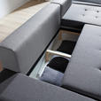 ECKSOFA in Webstoff Hellgrau, Grau  302/187 cm  - Chromfarben/Dunkelgrau, Design, Kunststoff/Textil (302/187cm) - Carryhome